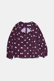 POLKA DOT TAFFETA BLOUSE at Zara